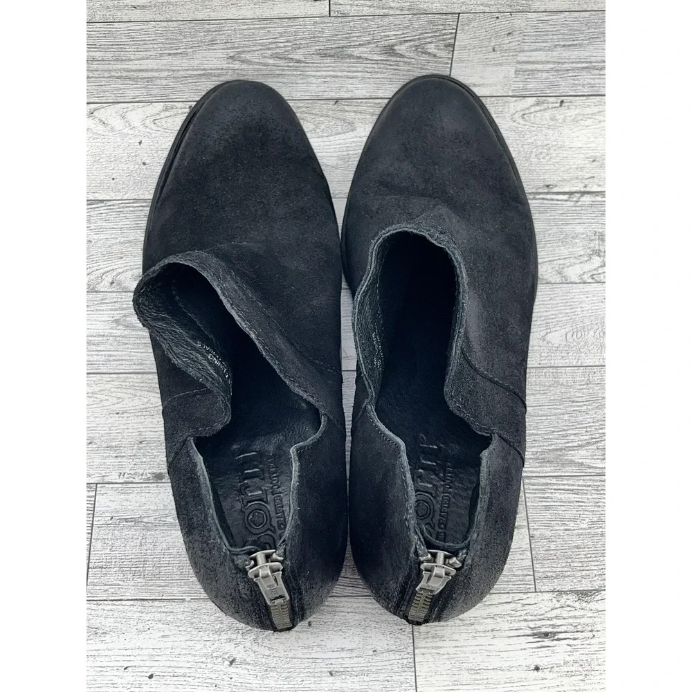 Born Shoes Women Size 9 Black Suede Leather Boots Back‎ Zip Casual CBFD19 F33603